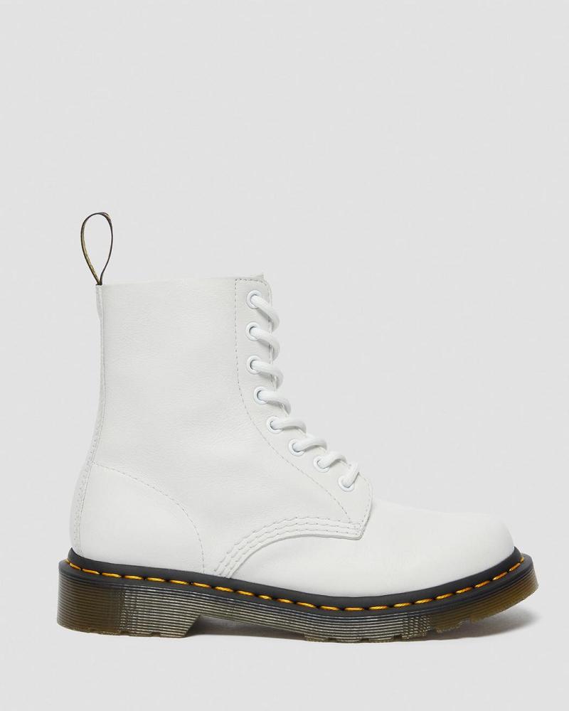 Women's Dr Martens 1460 Pascal Virginia Leather Ankle Boots White | AU 16VRW